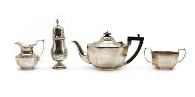 Lot 34 - A silver three piece tea service