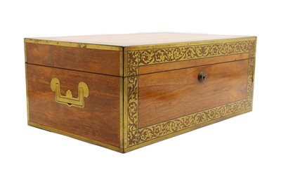 Lot 319 - A Regency rosewood and brass inlaid box