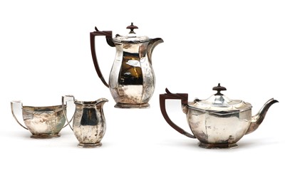 Lot 36 - A silver four piece tea service