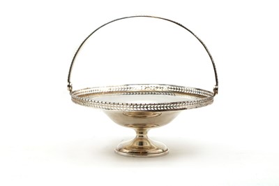 Lot 43 - A silver swing handled pedestal dish