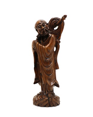 Lot 113 - A Chinese wood carving