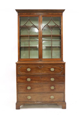 Lot 343 - A George III mahogany secretaire bookcase