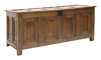Lot 432 - A 17th century four-panel coffer