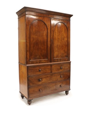 Lot 431 - A Victorian mahogany linen press