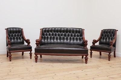 Lot 785 - A Napoleon III walnut three-piece salon suite