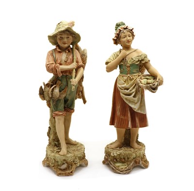 Lot 66 - A large pair of Royal Dux porcelain figures