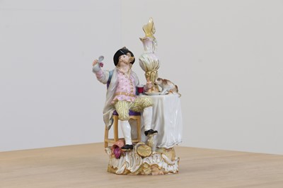 Lot 166 - A Meissen porcelain figure group