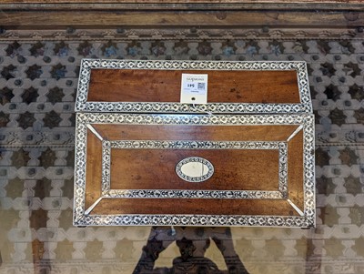 Lot 541 - A sandalwood and ivory inlaid writing slope