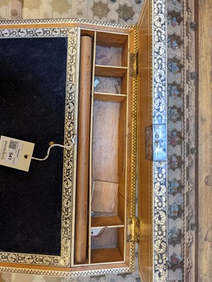 Lot 541 - A sandalwood and ivory inlaid writing slope