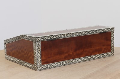 Lot 541 - A sandalwood and ivory inlaid writing slope