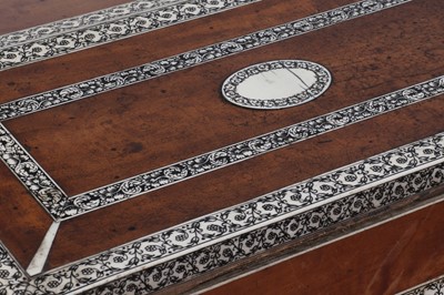 Lot 541 - A sandalwood and ivory inlaid writing slope
