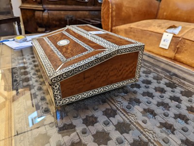 Lot 541 - A sandalwood and ivory inlaid writing slope