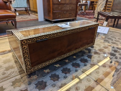 Lot 541 - A sandalwood and ivory inlaid writing slope