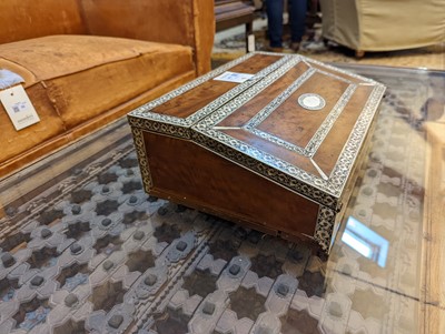 Lot 541 - A sandalwood and ivory inlaid writing slope
