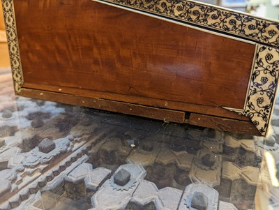 Lot 541 - A sandalwood and ivory inlaid writing slope