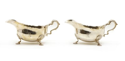 Lot 2 - A pair of modern silver sauceboats