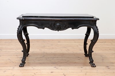 Lot 773 - A Régence-style ebonised centre table
