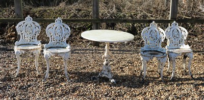 Lot 445 - A cast iron garden suite