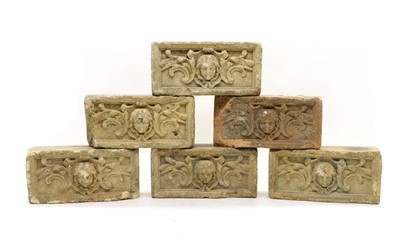 Lot 440 - A series of ten gault clay Arts & Crafts bricks