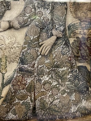 Lot 597 - A Charles II stumpwork needlework picture