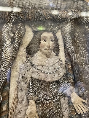 Lot 597 - A Charles II stumpwork needlework picture