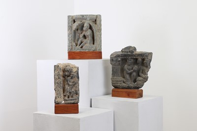 Lot 84 - A grey schist carving of a sage