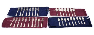 Lot 27 - A Kings pattern silver flatware service for eight settings