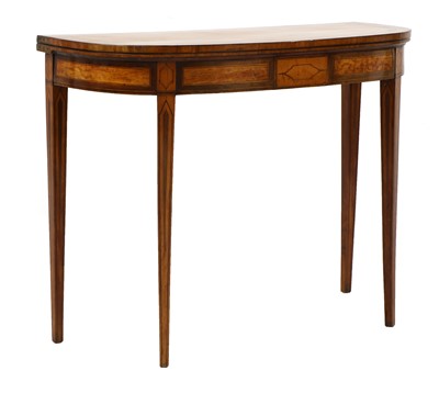 Lot 309 - A George III satinwood and tulipwood card table