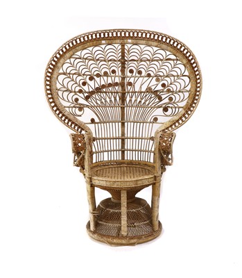 Lot 285 - An Emmanuelle wicker peacock chair