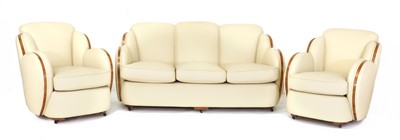 Lot 200 - An Art Deco three-piece cloud suite