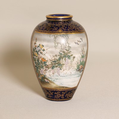 Lot 175 - A Japanese Satsuma ware vase