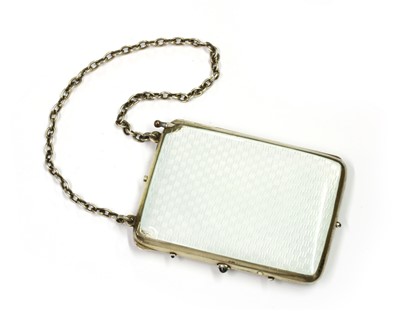 Lot 66 - A silver gilt and enamel, sapphire set evening purse