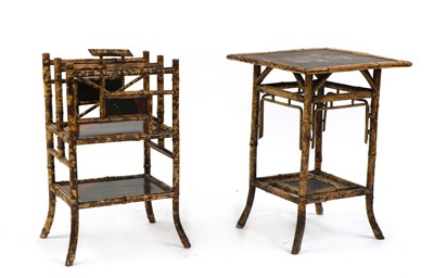 Lot 428 - A Victorian and lacquered bamboo table