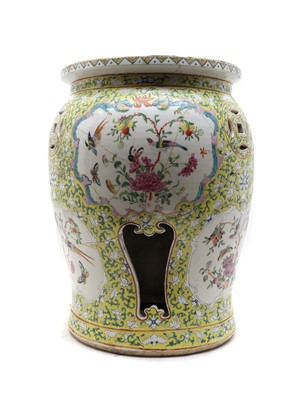 Lot 141A - A Chinese famille jaune garden seat