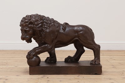 Lot 493 - A salt-glazed pottery model of the Medici Lion
