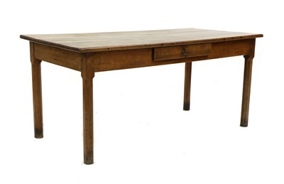 Lot 335 - An English country farmhouse elm dining table