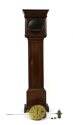 Lot 405 - An oak longcase clock