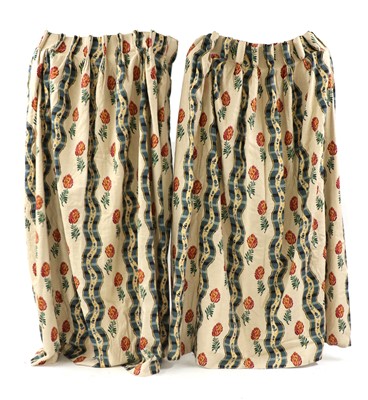 Lot 257 - Two lined and interlined linen curtains