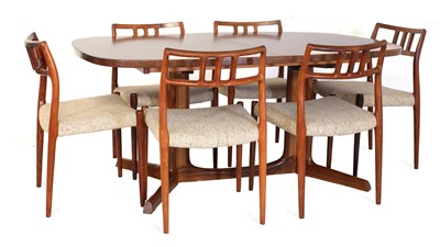 Lot 551 - A Danish rosewood dining suite