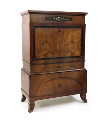 Lot 286 - A mahogany Biedermeier secretaire