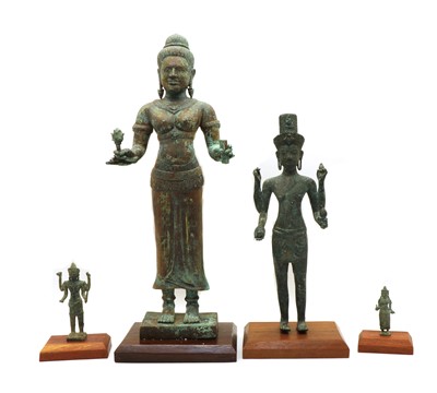Lot 129 - A Southeast Asian patinated bronze figure