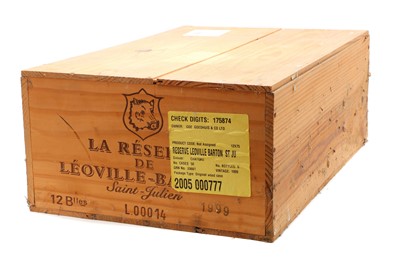 Lot 189 - La Reserve de Leoville Barton, St Julien, 1999, (12, OWC)