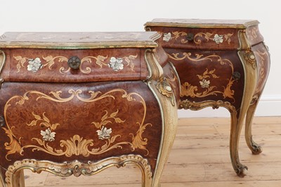 Lot 158 - A pair of marquetry-inlaid bedside chests