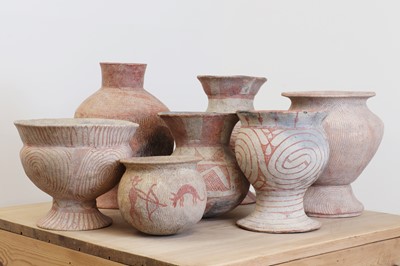 Lot 199 - Seven large archaic-style pottery vessels