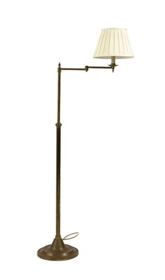 Lot 403 - A Besselink and Jones brass telescopic standard lamp