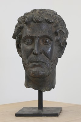 Lot 530 - After the antique, a large bronze bust of a bearded man