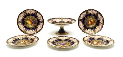 Lot 85 - A group of five Royal Worcester fruit plates