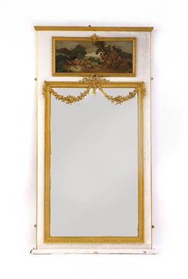 Lot 362 - A Regency style painted and gilt pier mirror