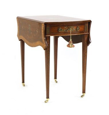 Lot 355 - A Regency style mahogany and satinwood crossbanded Pembroke table