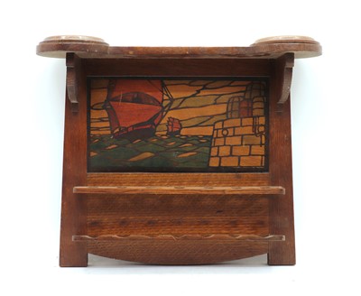 Lot 235A - Arts and Crafts wall-hanging smoker's stand